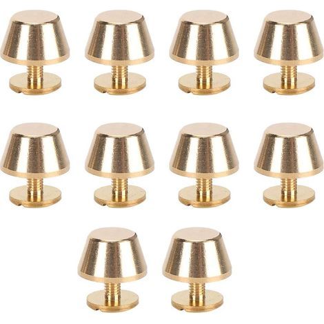 10pcs Purse Purse Feet Nail Head Metal Flat Stud Screw Cap Rivets Handbag Metal Studs Cone Rivet Leather Craft DIY