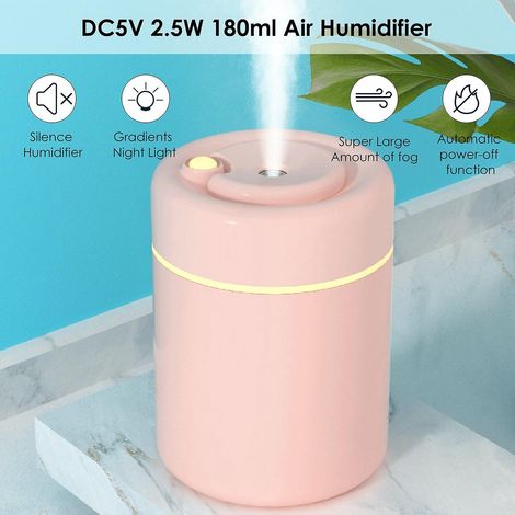 D C5V 2,5W 180ml Luftbefeuchter Aromadiffusor Nebelmaschine Nachtlicht Schreibtischlampe Zwei Betriebsmodi/