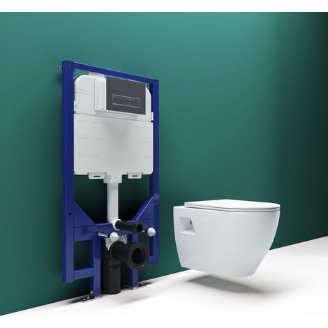 SKY Bathroom Wall Hung Toilet & 1.14M Concealed Cistern Frame Set