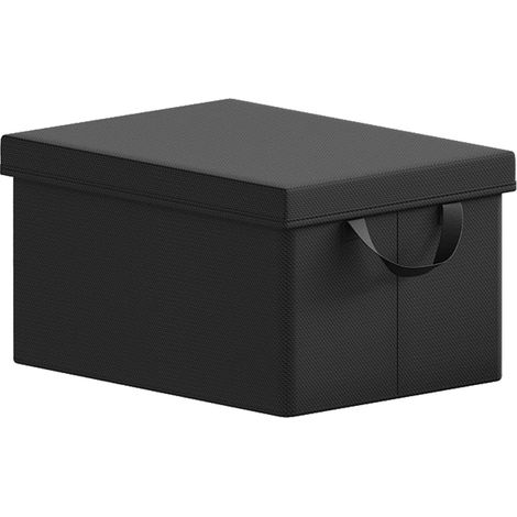 WOLTU Set de 1 Caja de Almacenamiento Plegable Cesta Contenedor con Asas Tela Negra 51L