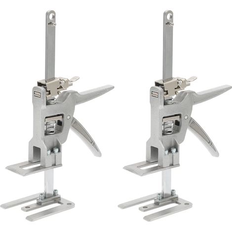 Bettizia Lot de 2 lève-outils manuels pour plaques de plâtre et meubles, capacité jusqu'à 150 kg, réglable de 0 à 14,5 cm (1/5)