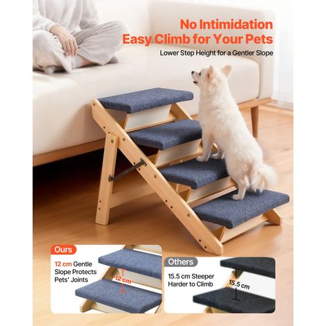 Escalier pour Chien Pliable 4 Marches pour Chien Convertible en Rampe pour Canapé Lit Voiture Chats Chiens Animaux de Compagnie Jus… (1/5)