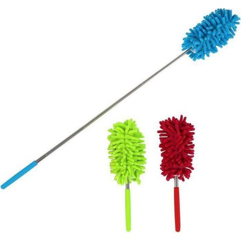 Plumeau extensible - Lot de 3 - Plumeau - Brosse à poussière - Chenille - Lavable - Pour voitures, ordinateurs, climatiseurs (1/5)