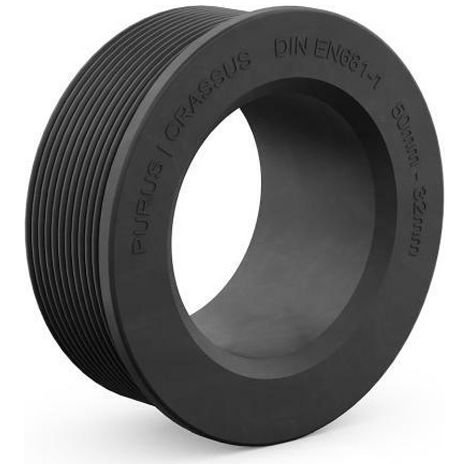 CR Gummiadapter CGA 50 / 32 (50mm auf 32mm), bis 0,5 bar, EPDM