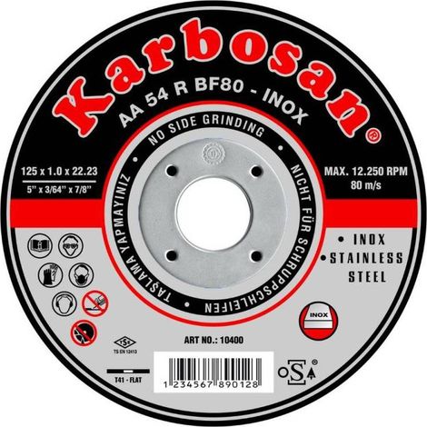 Disque Abrasif 125 mm - Tronçonnage Inox - Plat 125x1x22,2 mm - Performance et Précision - D-Work
