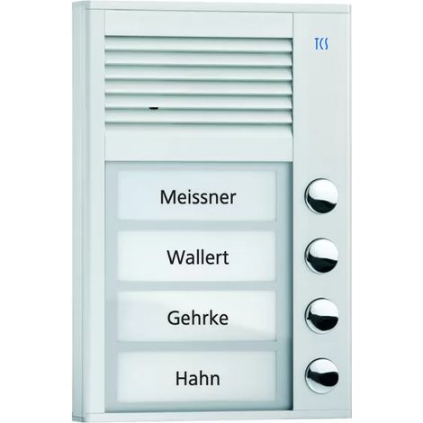 TCS Audio Außenstation Serie PAK 4 Klingeltasten (rechtsbündig), AP silber PAK04-EN (1/2)
