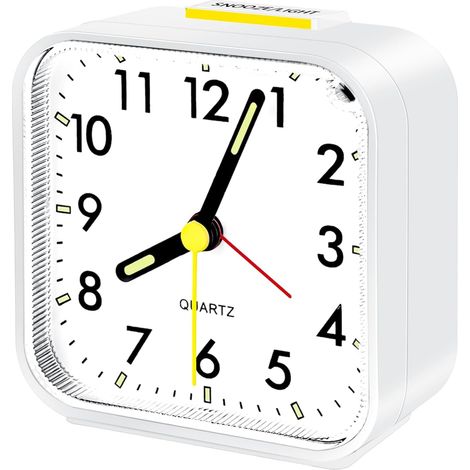 Analogique Silencieux sans Tic-Tac,Reveil de Voyage,Reveil Matin Petite Réveil De Voyage Silencieux sans Tic-Tac, Réveil Lumineux Idéal pour Famille/Bureau (1/5)