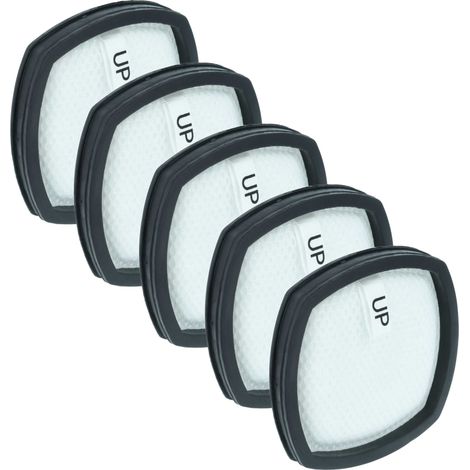 vhbw 5x Filtro compatible con Leifheit Power Vac 11925, 11926 aspiradora - filtro Hepa negro blanco