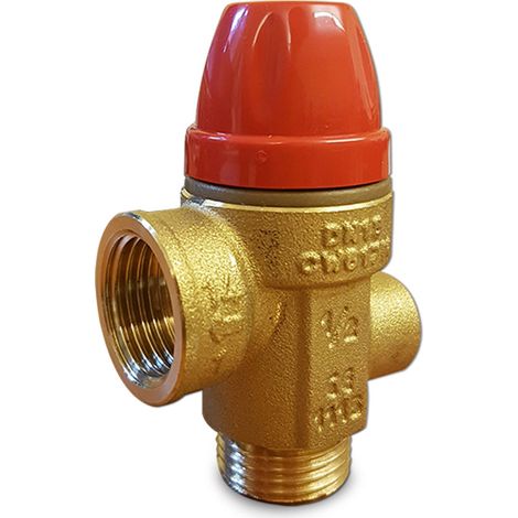 Valve de sécurité à membrane de 3 Bar avec attaque arrière, filetage 1/2" MF