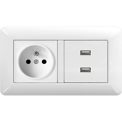 Steckdose mit 2 USB Ports – Unterputz Wandsteckdose USB Ladefunktion (1/4)