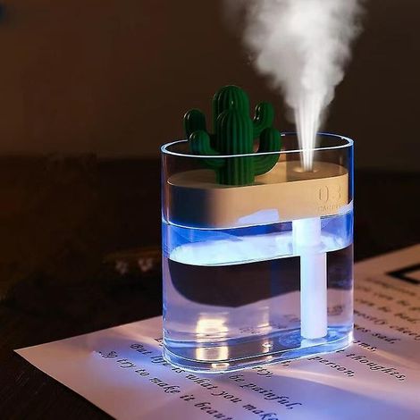 Mini-USB-Luftbefeuchter in Kaktusform mit farbiger Beleuchtung – 160 ml Fassungsvermögen (1/5)