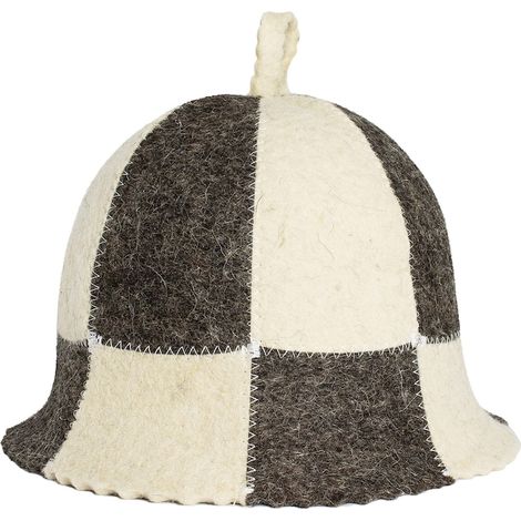 Cappello da sauna TREXORA, in feltro denso di alta qualità, assorbente, taglia unica, facile da appendere e asciugare, grigio/bianco (1/5)