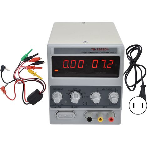 Alimentation DC réglable 3 digits 15V 2A 1502D+ (prise US 110V) pour test DIY, bloc secteur stabilisé à découpage (1/5)