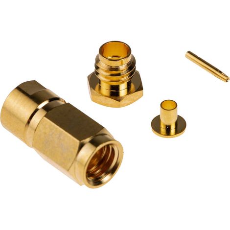 Connecteur coaxial RS PRO Mâle Droit, raccordement Cage à ressort 50O Montage sur câble ( Prix pour 1 )