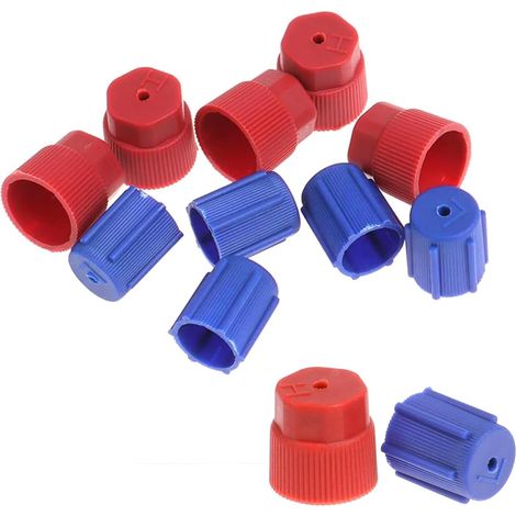 CSPARKV - 10 tapones para aire acondicionado de coche R134a, para servicio de aire acondicionado, para carga de alta y baja presión de la válvula del aire acondicionado. (1/5)