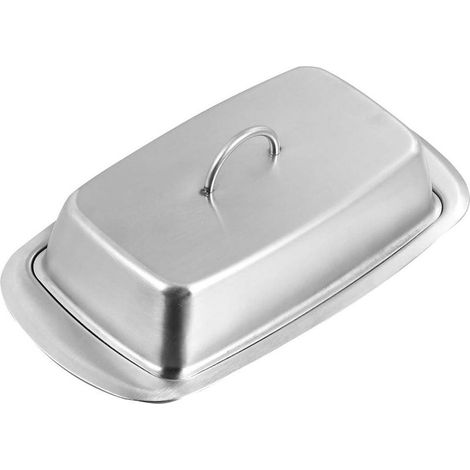 Boîte à beurre en acier inoxydable alimentaire pour la cuisine, le fromage, le pain, les pâtisseries et les collations. (1/5)