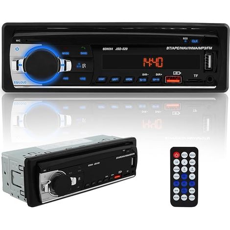 Receptor de radio integrado, sistema estéreo Bluetooth de un solo DIN, controles manos libres y aplicación. (1/5)
