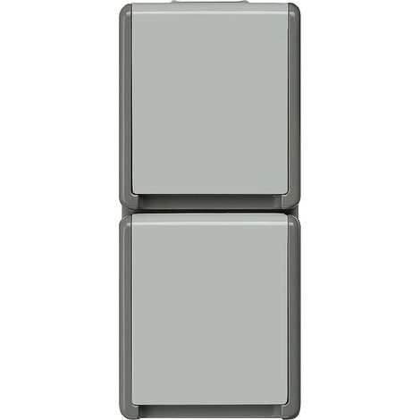 Siemens DELTA superficie IP44 AP Toma de corriente SCHUKO doble vertical, 5UB4723
