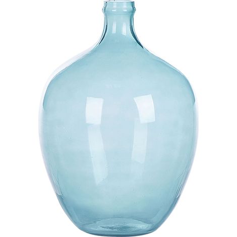 Vaso decorativo vetro 39 cm fatto a mano decorativo azzurro Roti