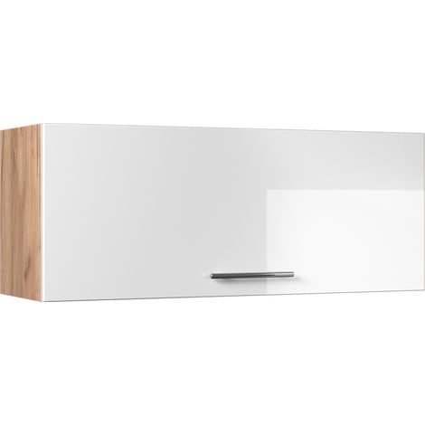 Pensile da cucina Fame-Line, Bianco lucido/Rovere dorato, 100 cm, Vicco (1/5)