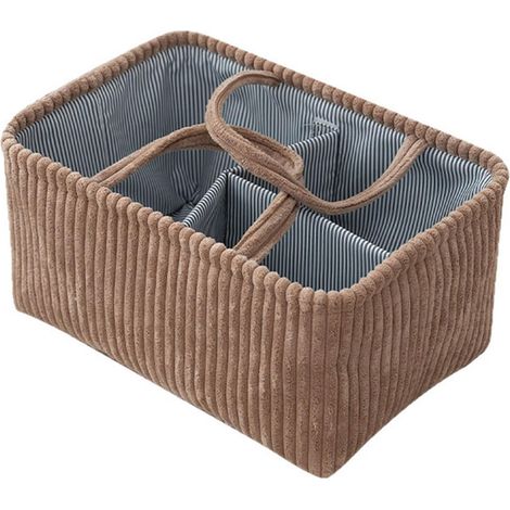 Panier de rangement pour la maison , panier de rangement décoratif, panier à main pour divers objets pour usage extérieur (marron) (1/5)