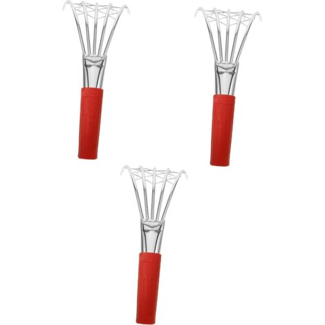 3 Pièces des Outils pour Attraper râteau pour Enfants râteau à Mains de Jardin Outil de Clamming Outil de Capture de crabes Outil de Poche râteaux à Creuser Acier (1/5)