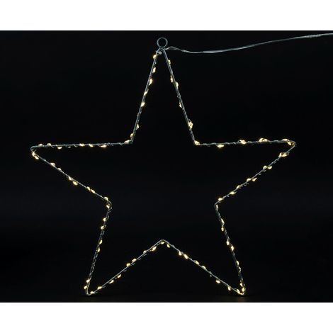 Fensterbild Stern 89 LED - warmweiß/mit Timer - Fenster Deko Silhouette beleuchtet Außen