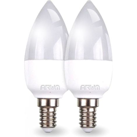 Lot de 2 ampoules LED E14 C37  Température de Couleur: Blanc neutre 4000K