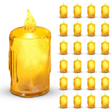 Candele LED lunghe a batteria, 24 pezzi - Candele LED decorative da 7,5 cm (1/5)