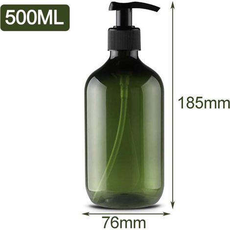 Filiyano-Lot de 4 distributeurs de savon (500 ml) pour lotion, shampoing et gel douche - Rechargeables - Pour cuisine, salle de bain, toilettes et (1/4)
