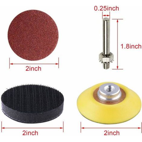 200 Pièces Disques de Ponçage 50mm Disques Abrasifs Grain 80 180 240 320 400 600 800 1000 2000 3000 pour Meulage Fraisage Gravure (1/4)