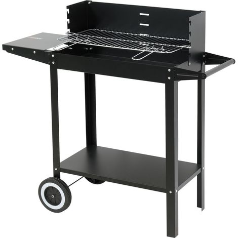 Holzkohlegrill 48 x 26,5 cm, offen mit Ablage, Campinggrill