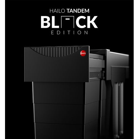 Poubelle tri sélectif 2 bacs encastrable 30L (15+15) Hailo Tandem Black Edition