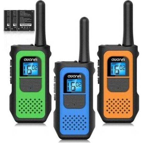 Wiederaufladbare Walkie-Talkies für Kinder und Erwachsene, 3 Stück, Walkie-Talkies mit großer Reichweite