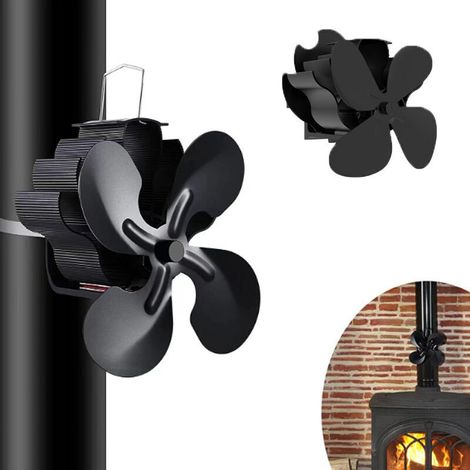 Wood stove fan, 4-blade thermal energy chimney fan for gas/pellet/log stoves (1/5)