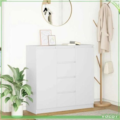 Buffet - FAF7291712445651 - blanc - bois d'ingénierie - 100,5 x 35 x 98,5 cm (1/5)