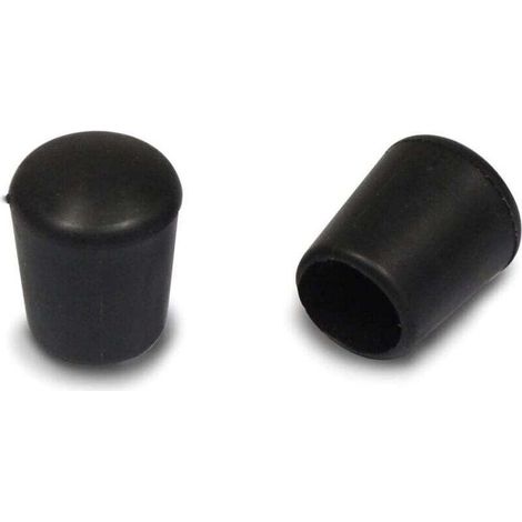 Embouts de protection ronds en caoutchouc noir pour tuyaux d'un diamètre intérieur de 12 mm (16 pièces/paquet) (1/3)