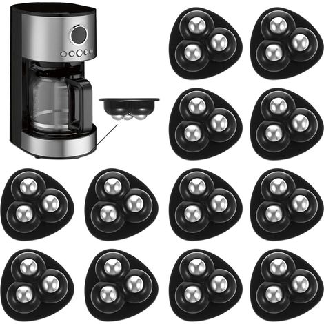 12 stuks kogelwielen, zware belasting, zelfklevende apparaatrollen, 360 graden zwenkwielen, mini-universele wielen, meubelwielen, rolwiel om te plakken, voor keuken, keukenapparaten, koffiemachine (1/4)