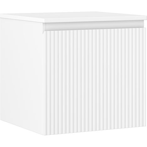 Mexen Rivel Badezimmerschrank unter Waschbecken 50 cm mit Arbeitsplatte, 1 Schublade, gerillt, weiß matt - 91A20-05047-1-BFC01