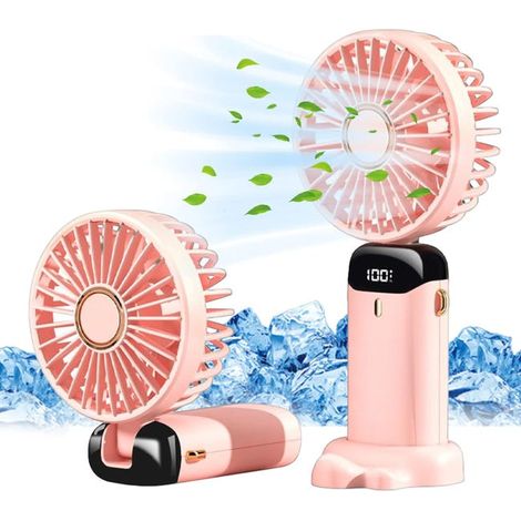 Mini ventilador con gancho, ventilador de bolsillo portátil USB, pequeño ventilador de mano recargable, 3 velocidades ajustables, mini ventilador silencioso (1/3)