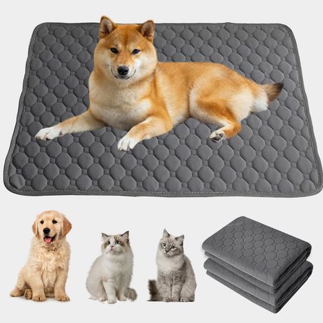 Lot de 2 Tapis Educateur 100x70CM pour Chiot Lavable Réutilisable,pour Chien, Lapin, Cochon d'Inde, Chat,Réutilisable Pee Pad Anti-fuites pour Chat et Chien,Gris (1/5)