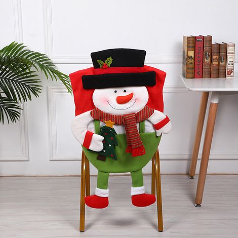 Lot de 2 housses de chaise Père Noël et lutin, décoration de Noël pour chaise, accessoire festif (1/4)