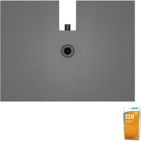 Receveur de douche à carreler 120 x 90 WEDI Fundo Plano + bonde intégrée + Wedi 320