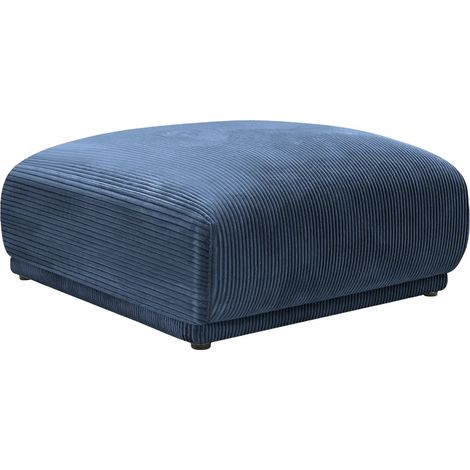 ROSALIE - Pouf en velours côtelé Bleu 102x83x46 (1/4)