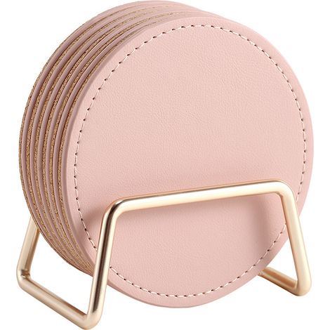 Posavasos, aptos para todo tipo de tazas, 10 cm, ideales para la decoración de la oficina y el hogar (rosa, juego de 6). (1/5)