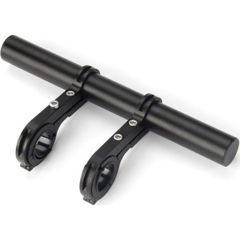 Guidon de vélo noir en alliage de fibre de carbone avec support étendu