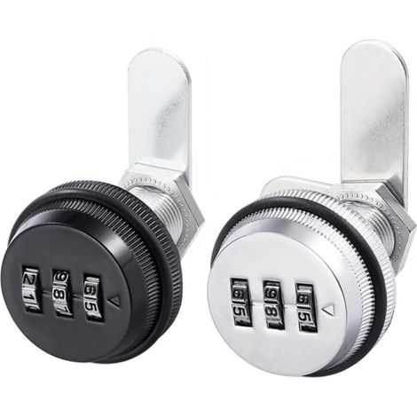 Cerradura Numérica - 30 mm - Para Buzón y Cajón - Negro y Plata - Juego de 2 Unidades (1/5)
