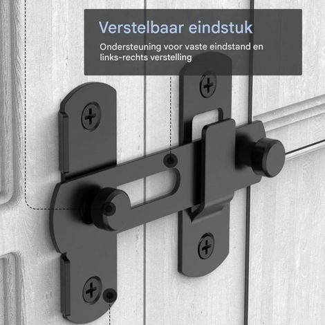 Poignée de porte coulissante noire - Acier inoxydable 304 - Conception de base renforcée - 2 pièces - Utilisation intérieure et extérieure (1/5)