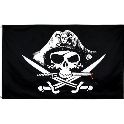Banderole pirate squelette Jolly Roger Halloween, fanions fête pirate décoration extérieure intérieure, 10 pièces. (1/5)