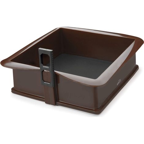 Lacor - 66777 - Stampo staccabile Piazza in silicone, Pasticceria, Silicone alimentare antiaderente, Chiusura sicura, Ideale per Pastelli e Torte, Base di Vetro, 25 x 25 cm, Marrone (1/5)